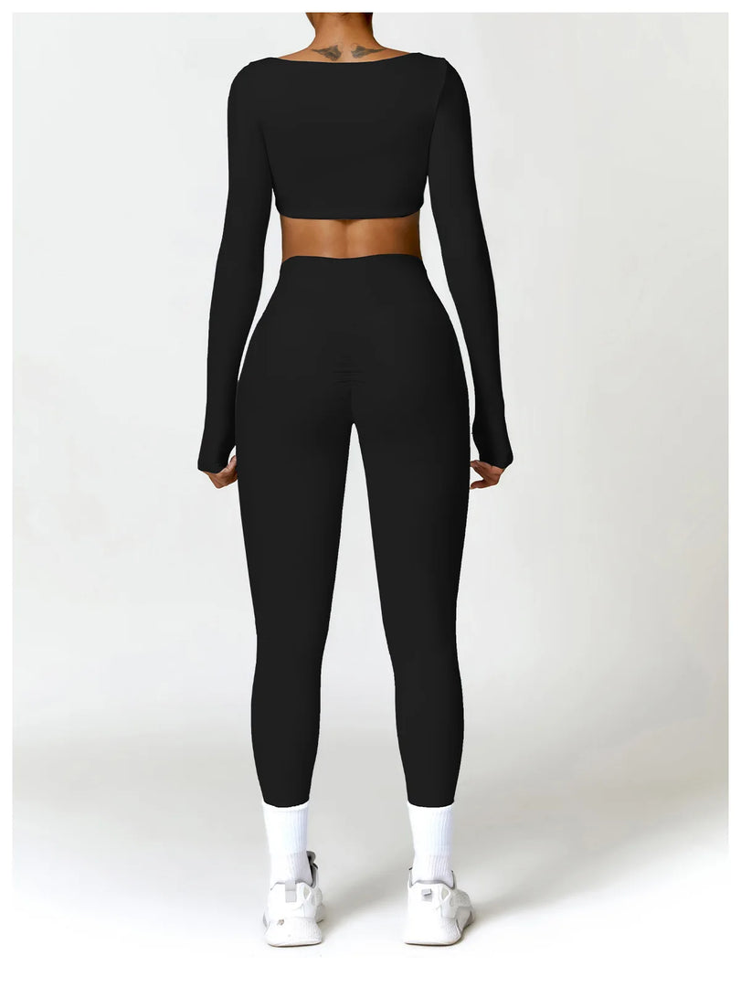 Luxurious High-Waist Contour Seamless Leggings Scrunch