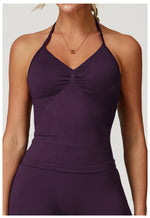 Load image into Gallery viewer, Breathable Contoured Halter Crop Sports Bra With Padding
