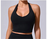 Load image into Gallery viewer, Breathable Hanging Neck Yoga Sports Bra With Contour Support
