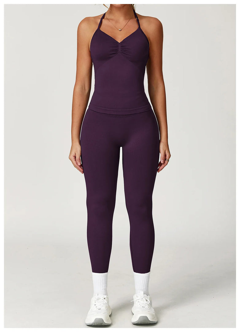 Breathable Contoured Halter Crop Sports Bra With Padding