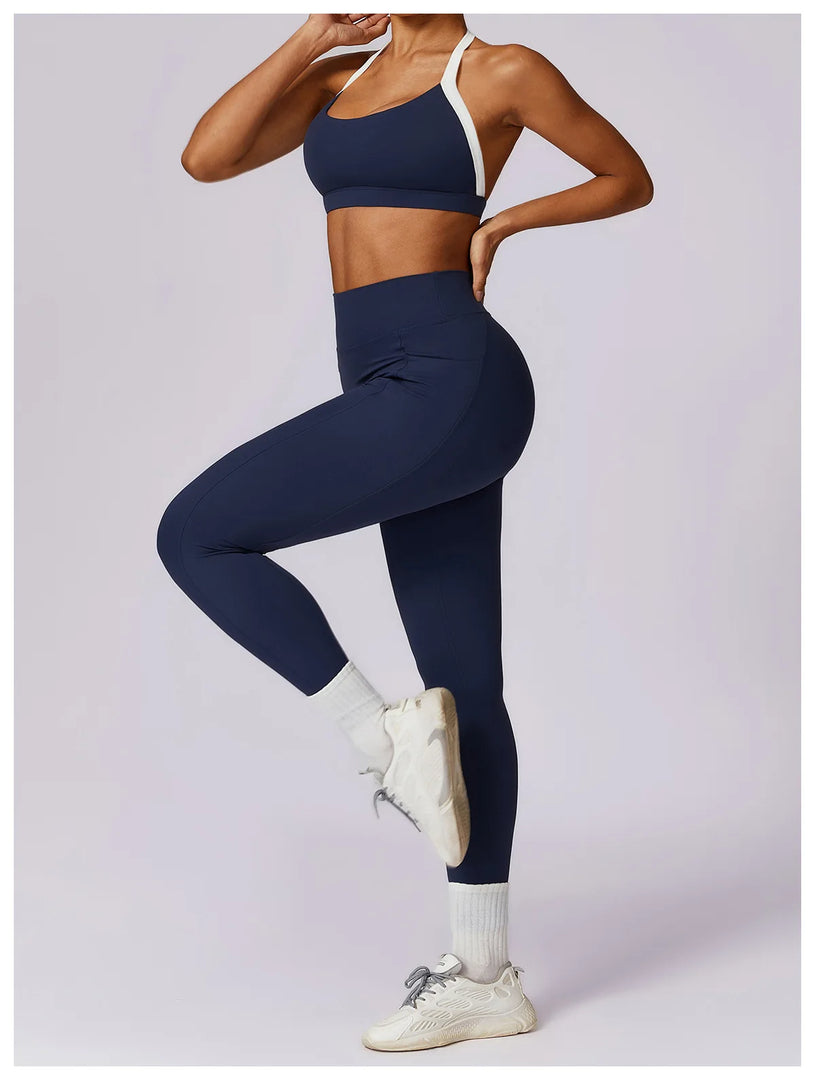 Contoured Halter Breathable Sport Bra Quick Dry Lift