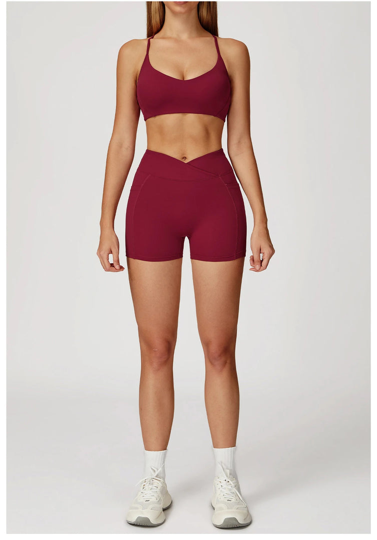 Two Piece Contoured Seamless Performance Athletic Set Nylon