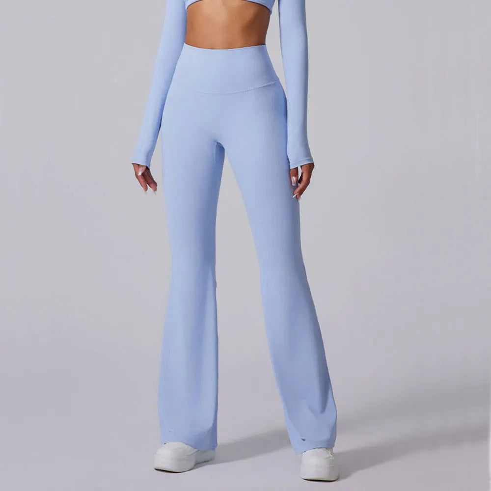 High Waist Contoured Flared Soft Leggings With Coverage