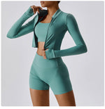 Load image into Gallery viewer, Luxurious Contoured Yoga Jacket With Nylon Zip Front
