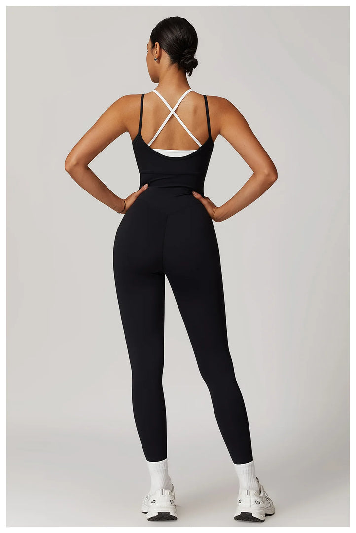 Color Blocking Seamless Yoga Jumpsuit Exquisite Fit
