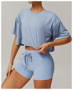 Load image into Gallery viewer, Moisture Wicking Luxe Contour Yoga Top Short Sleeve
