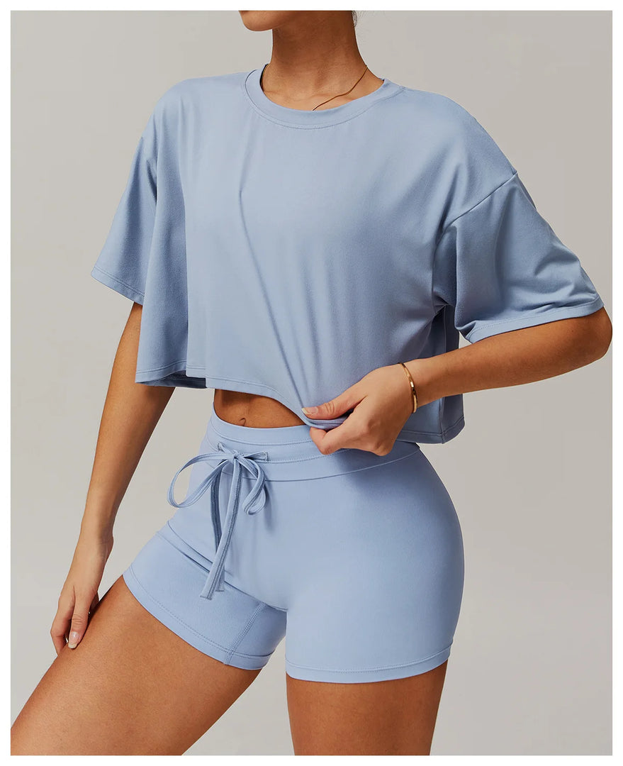 Moisture Wicking Luxe Contour Yoga Top Short Sleeve