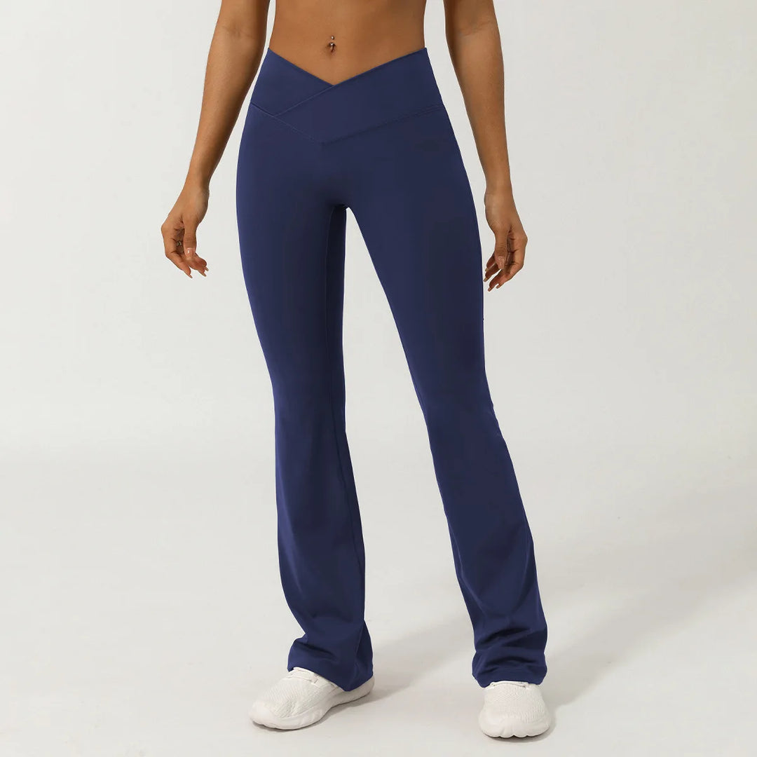 Premium Contoured Bell Bottom Leggings With Flared Waist
