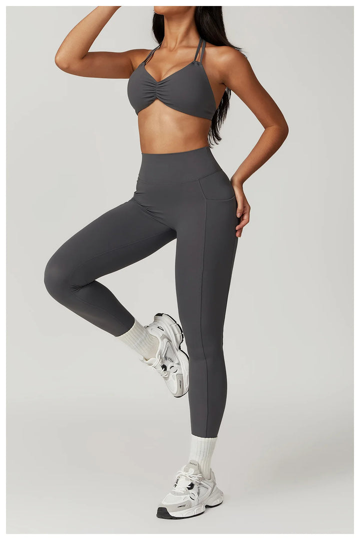 V Back Swept High Waist Contoured Leggings With Performance