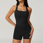 Load image into Gallery viewer, Two Piece Seamless Contour Yoga Leggings Set Nylon Knit
