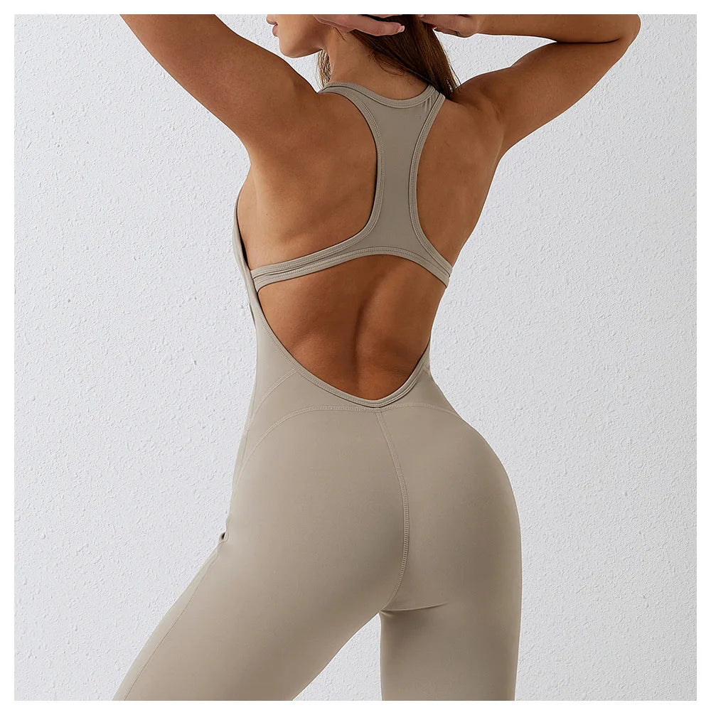 Seamless Contour Sculpt One Piece Yoga Bodysuit Set