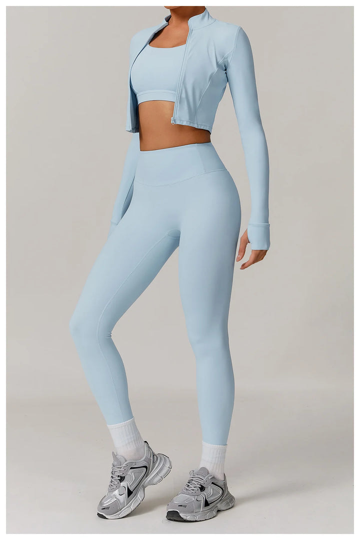 Three Piece Breathable Yoga Tracksuit Pro For Performance
