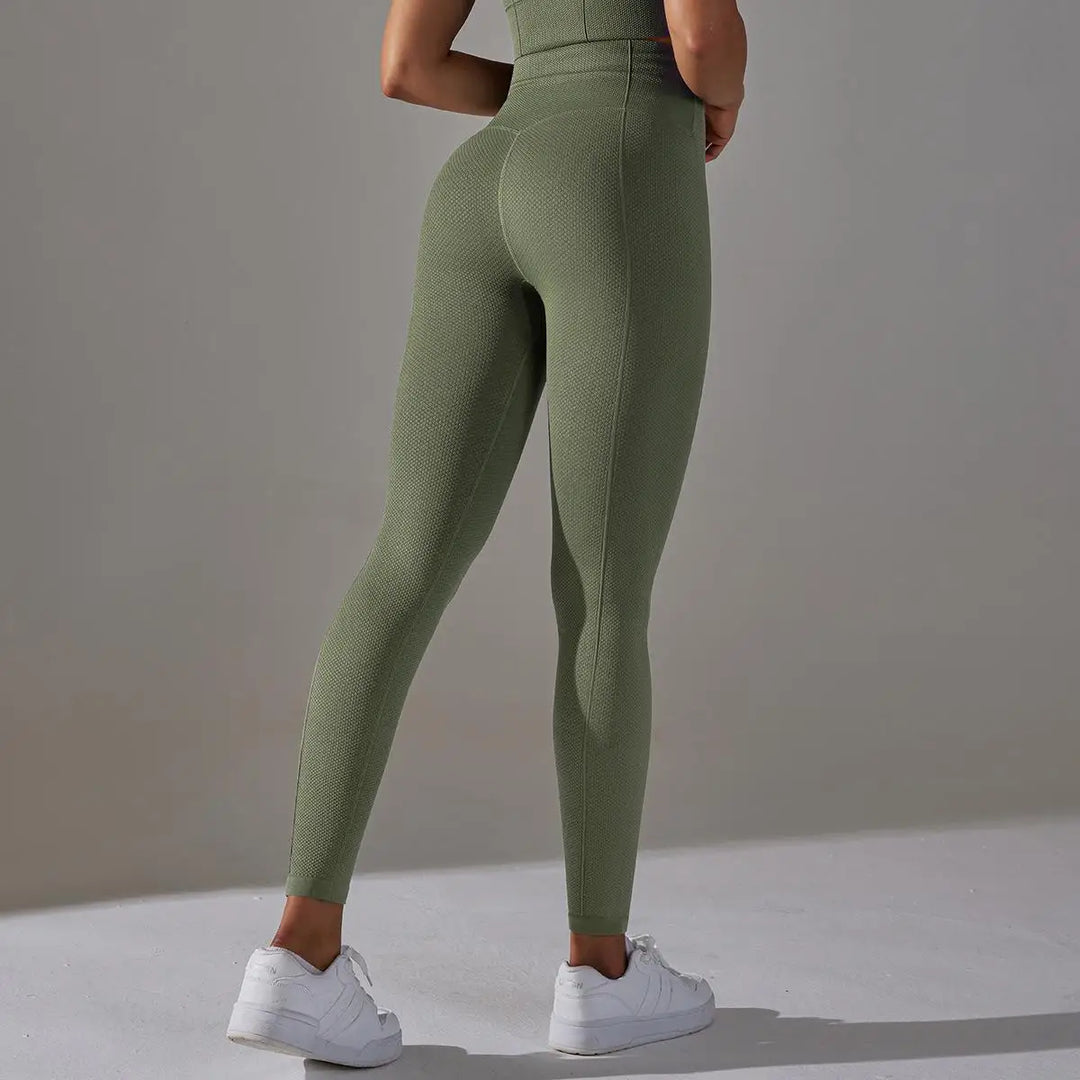 Ribbed Scrunch Contour Seamless High Waist Leggings