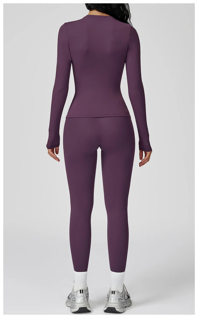 Luxurious Contour 2 Piece Yoga Athleisure Set Nylon