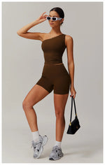 Load image into Gallery viewer, Single Shoulder Sport Bra Sculpt Contour Breathable
