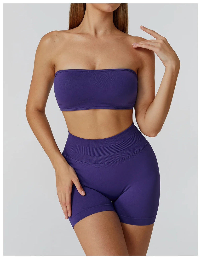 Seamless Contour Yoga Bra Open Back For Athleisure Wear
