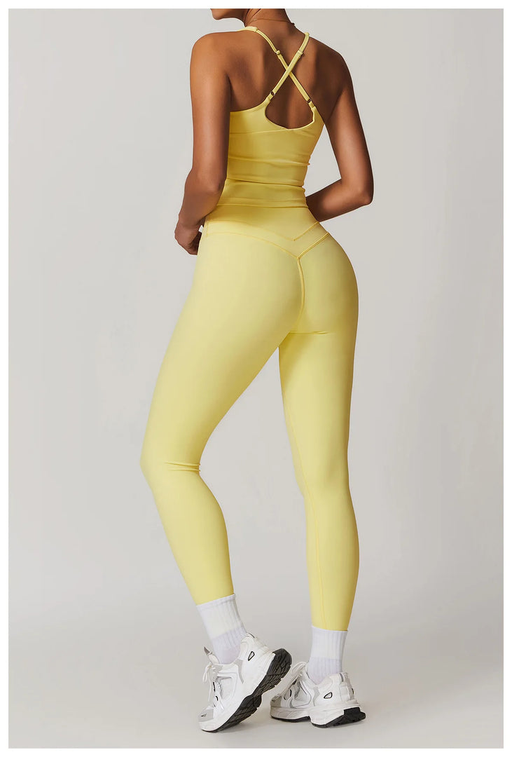 2 Piece Premium Contoured Leggings Set For Performance