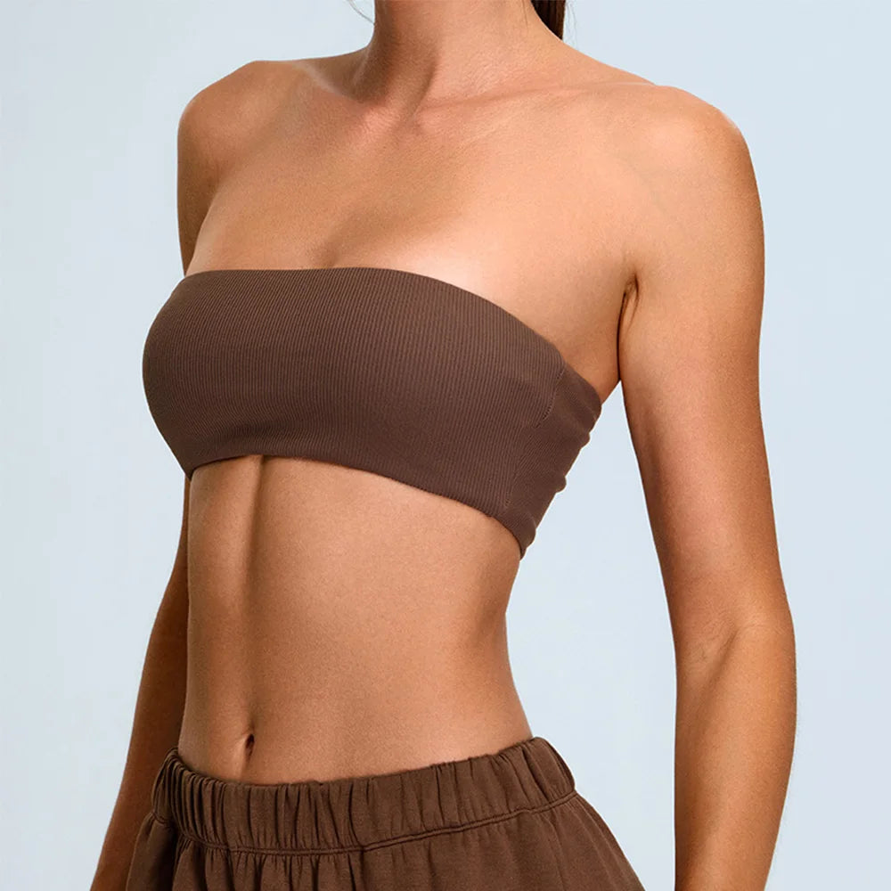 Strapless Moisture-Wicking Contour Yoga Bra for Performance