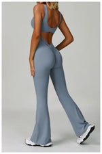 Load image into Gallery viewer, Contoured Back Zip Jumpsuit With Seamless Performance
