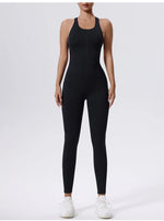 Load image into Gallery viewer, Zippered Contoured One-Piece Yoga Set Performance Wear
