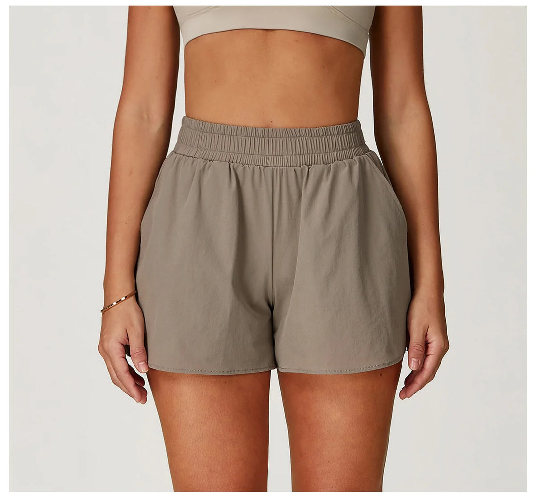 High Waist Contour Performance Yoga Shorts Nylon Spandex