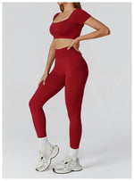 Load image into Gallery viewer, Seamless Premium Athleisure 2 Piece Leggings Set Nylon
