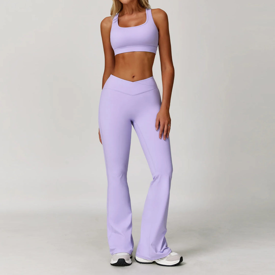 Premium Performance Knit Yoga Set With Contoured Leggings