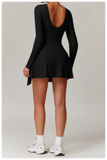 Load image into Gallery viewer, Backless Long Sleeve Contoured Bodysuit Jumpsuit
