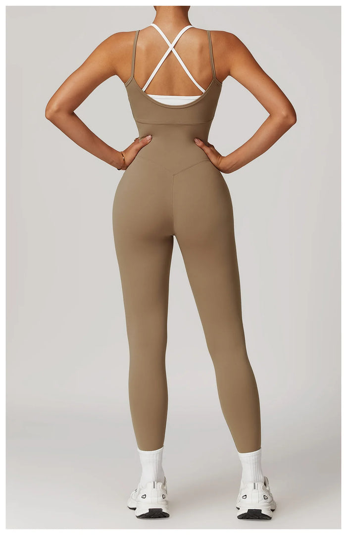 Color Blocking Seamless Yoga Jumpsuit Exquisite Fit