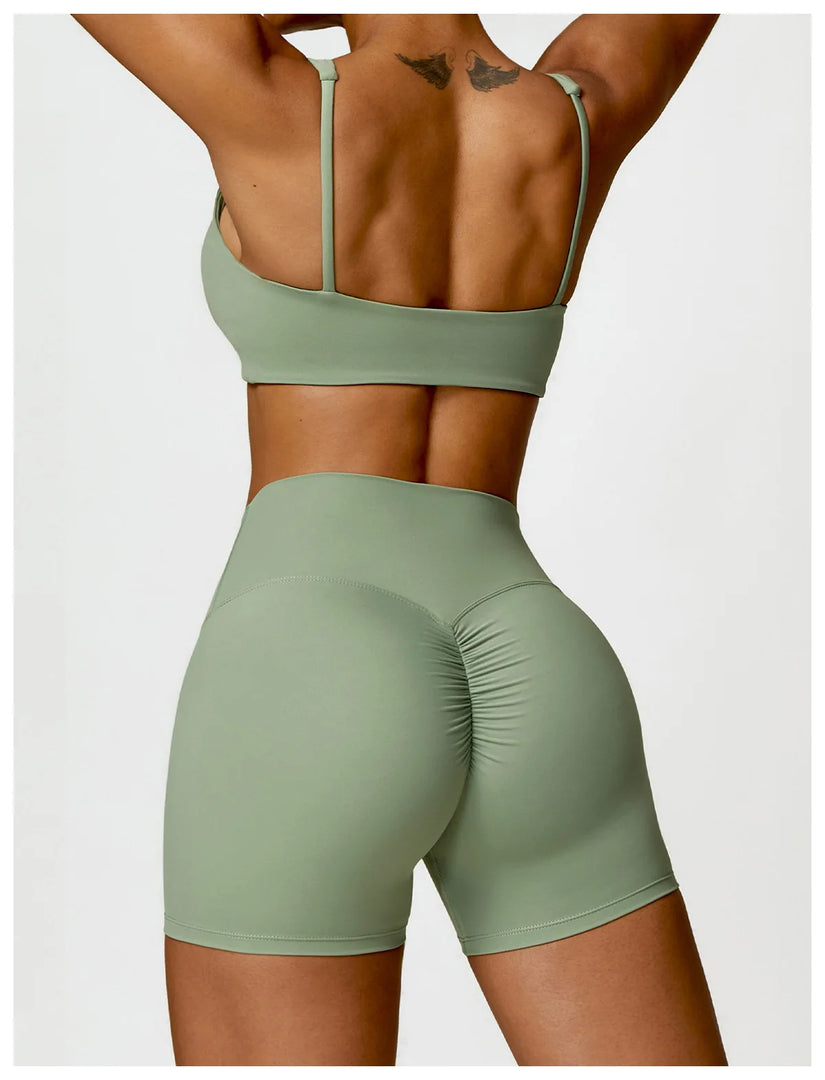 Seamless Two Piece Yoga Set Contour Silhouette Leggings