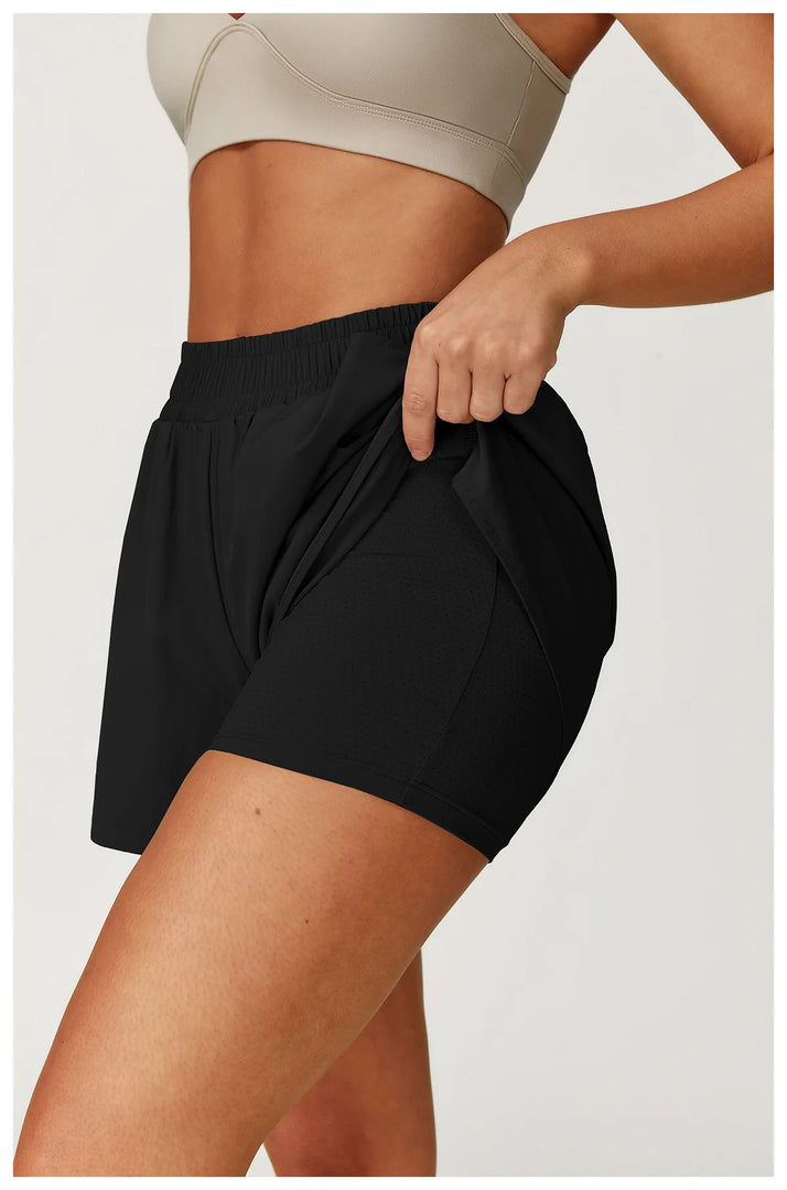 High Waist Contour Performance Yoga Shorts Nylon Spandex
