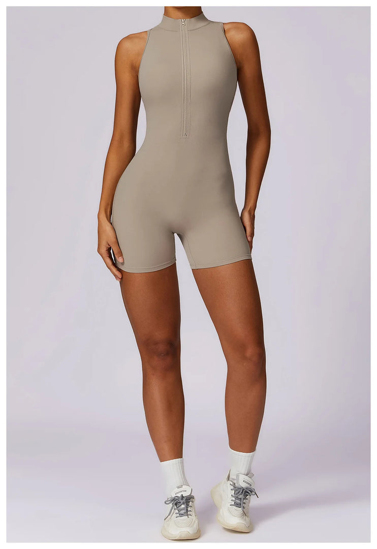 Luxurious Contour Performance Zip Front Yoga Romper