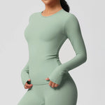 Load image into Gallery viewer, Luxurious Breathable Contoured Long Sleeve Yoga Top Nylon
