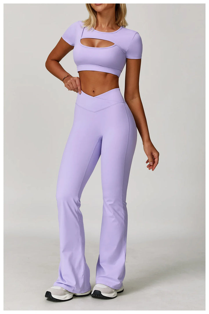 Premium Performance Knit Yoga Set With Contoured Leggings