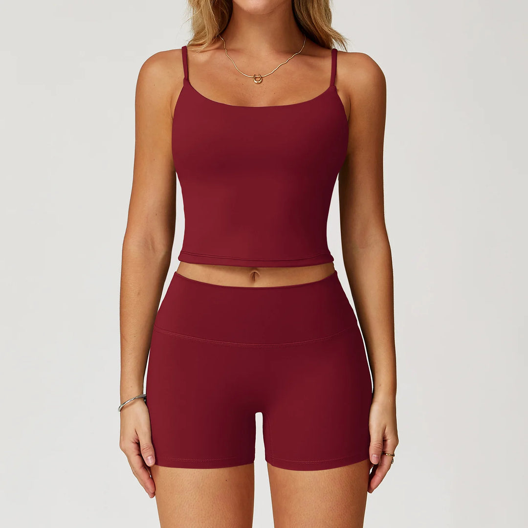 Performance Contour Seamless Two Piece Yoga Bra Set Nylon