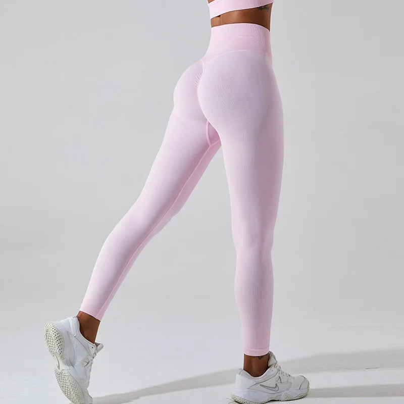 Seamless High Waist Leggings Moisture Wicking Contour