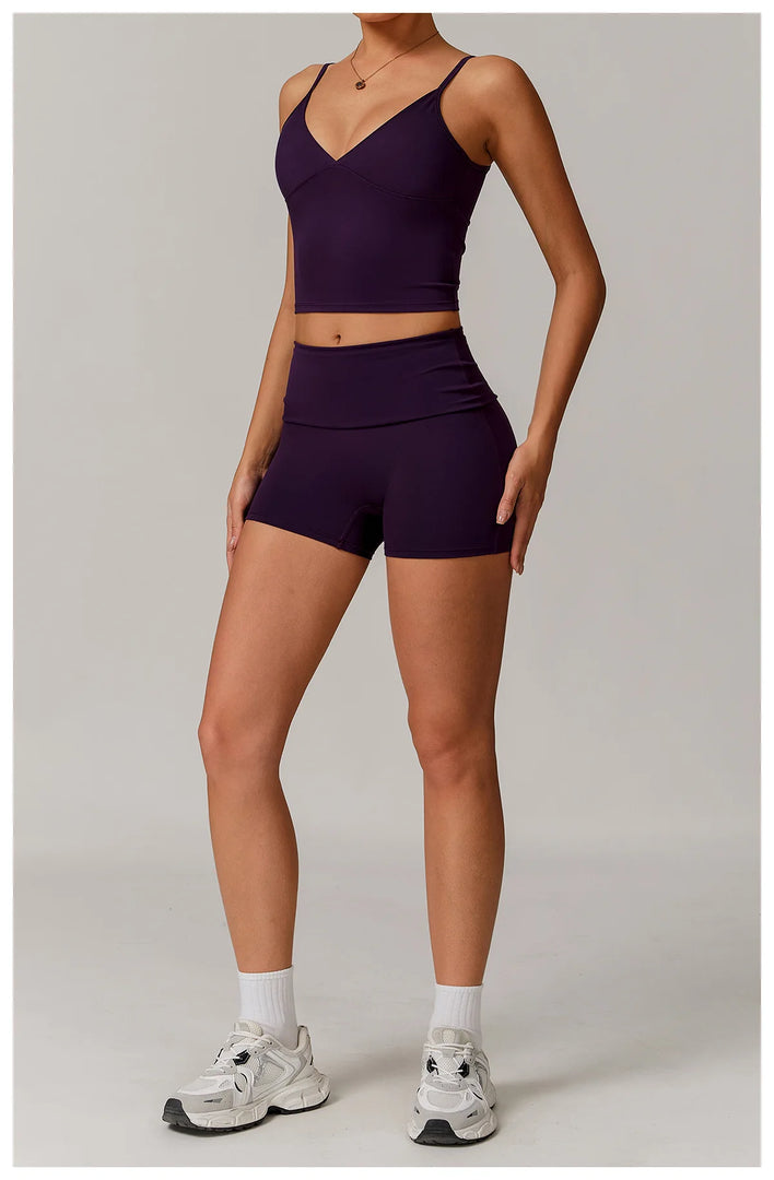 2 Piece Seamless Contour Yoga Set Nylon Spandex Blend