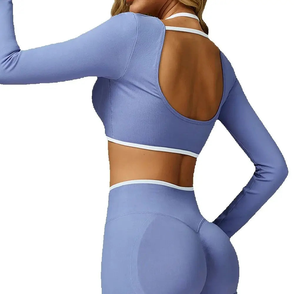 Seamless Ribbed Yoga Top With Breathable Comfort Wear