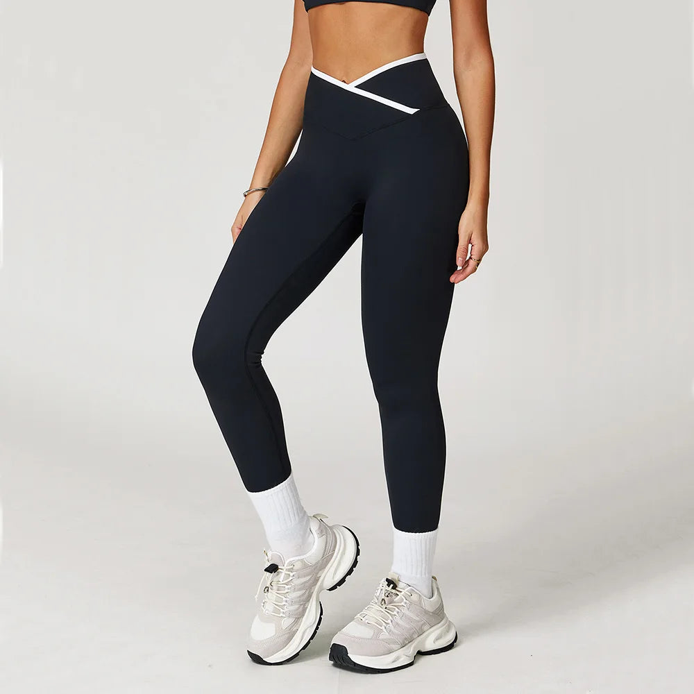 High Waist Sculpt Leggings Breathable Knit Performance Wear
