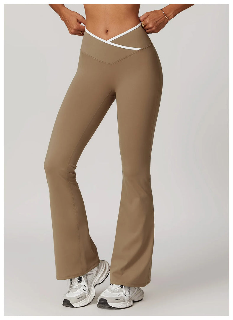 Luxurious High Waist Contoured Bell Bottom Leggings