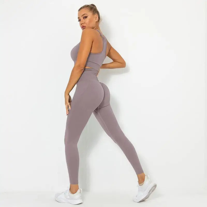 Seamless Contour Two Piece Yoga Set Performance Wear