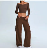 Load image into Gallery viewer, Off Shoulder Contour Seamless Athleisure Top Nylon
