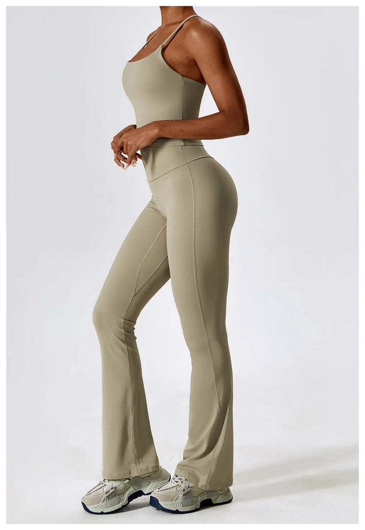 Soft Stretch Contour Two Piece Yoga Silhouette Leggings