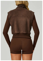 Load image into Gallery viewer, Winter Velvet Contoured High Neck Performance Cozy Vest
