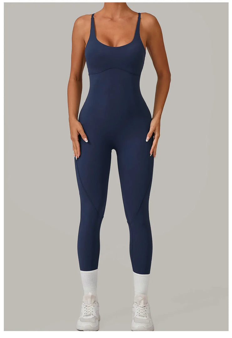 Luxe Sleeveless Yoga Jumpsuit Nylon Spandex
