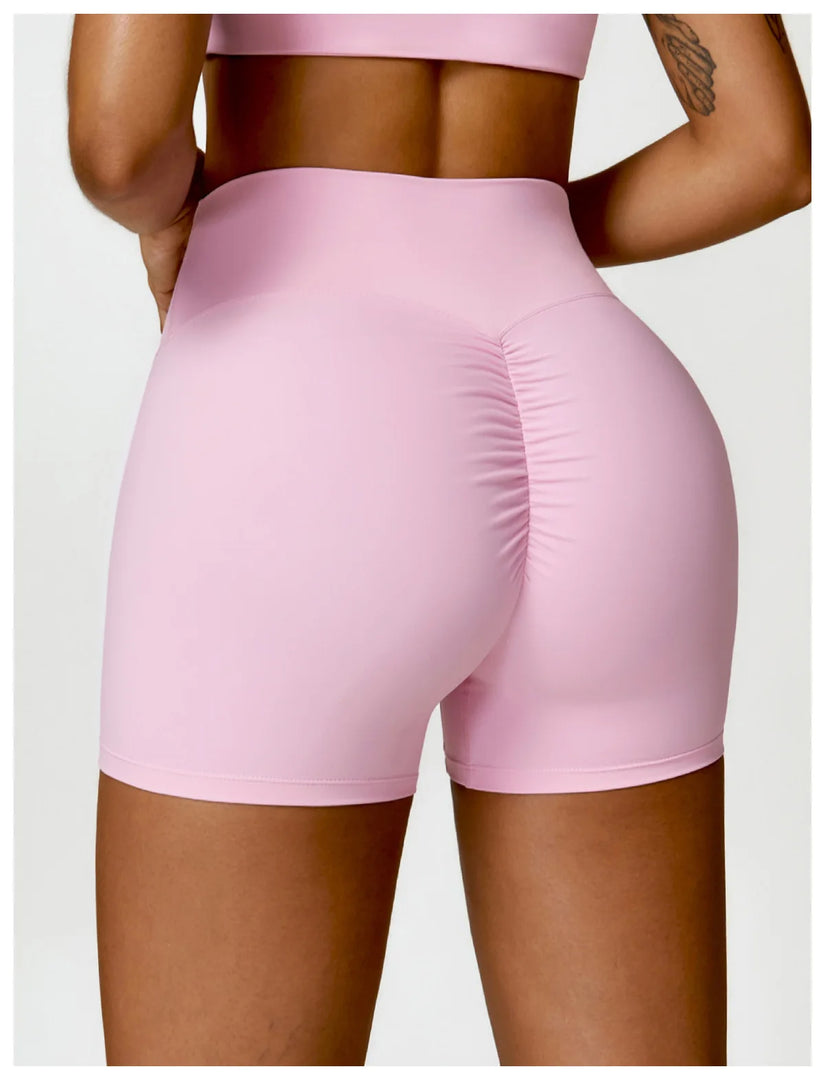 Luxurious Breathable High Waist Contour Yoga Shorts Nylon