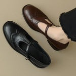 Load image into Gallery viewer, Women's T-Strap Mary Jane Shoes Low Block Heel Buckle
