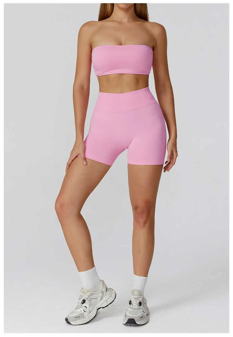 Seamless Premium Athleisure 2 Piece Leggings Set Nylon