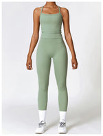 Load image into Gallery viewer, Seamless Sculpted Yoga Core Set Leggings Ribbed Contour
