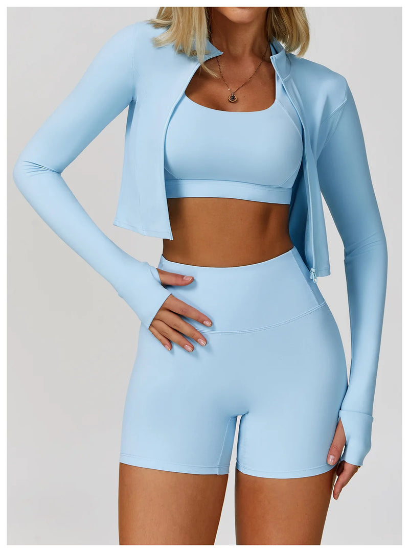 Three Piece Breathable Yoga Tracksuit Pro For Performance